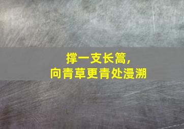 撑一支长篙, 向青草更青处漫溯